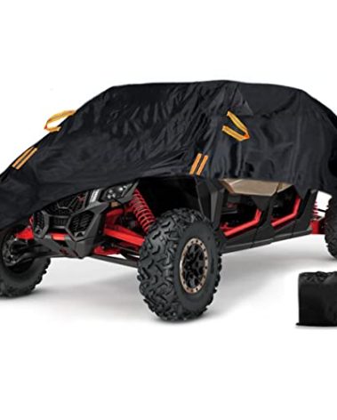 Waterproof UTV Cover, Heavy Duty Black Oxford Cloth All-Weather Protection UTV Cover for Polaris RZR PRO XP 4 Can-Am Maverick X3 Max Arctic Cat Textron, 4-6 Seater