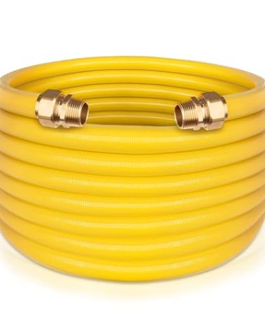 100ft 3/4" CSST Gas Line, Corrugated Stainless Steel Tubing, Flexible Natural Gas Hose with 2 Male Fittings for Natural Gas and Propane