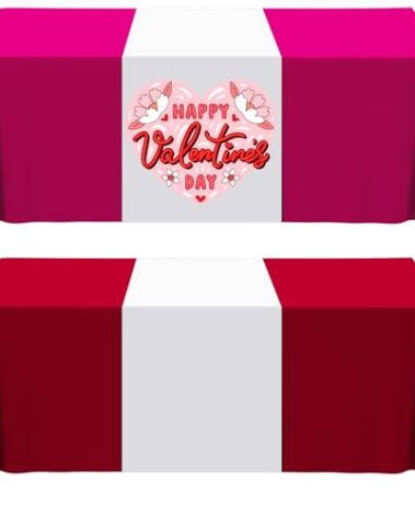 2 Pcs White Table Runner, Polyester Sublimation Heat Transfer Blanks Table Runners for Outdoor Birthday Wedding Party Banquet Restaurant Vendor Booth Supplies