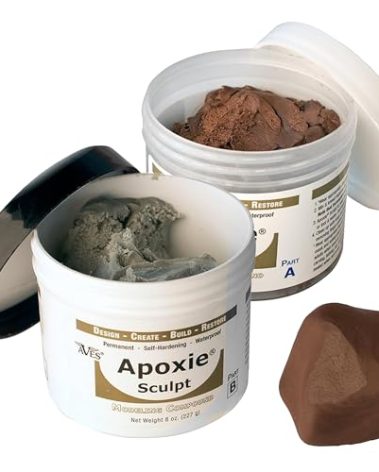 Aves Apoxie Sculpt - 2 Part Modeling Compound (A & B) - 1 Pound, Apoxie Sculpt for Sculpting, Modeling, Filling, Repairing, Simple to Use and Durable Self-Hardening Modeling Compound - Brown