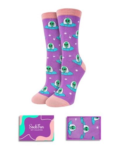sockfun Alien Socks Alien Gifts - Outer Space Socks, Space UFO Gifts Women Teen Girls