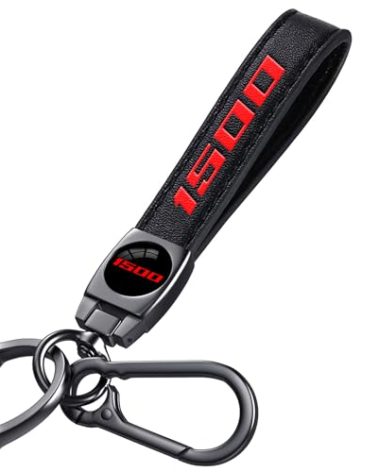 Annloysky Black Leather Metal Car Keychain Keyring Compatible with Dodge Challenger Durango SRT 1500 Cars Accessories