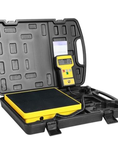 Refrigerant Scale 220 LBS HVAC Freon Scale High Precision Electronic Refrigerant Charging Weight Scale with Portable Case for All Refrigerant Recovery Tanks