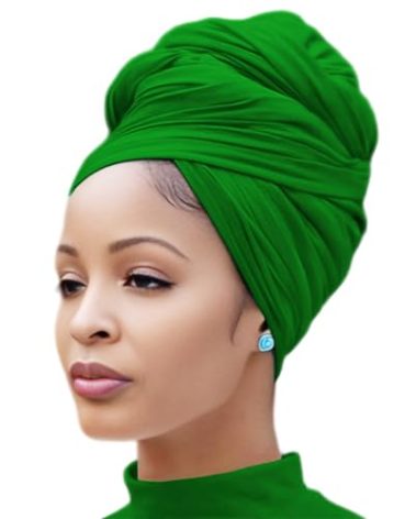 Nonbongoy Head Wraps for Black Women Stretch Headwraps Large Hair Wraps Hijab Scarves for Muslim Head Scarf Turban Headbands Bright Green