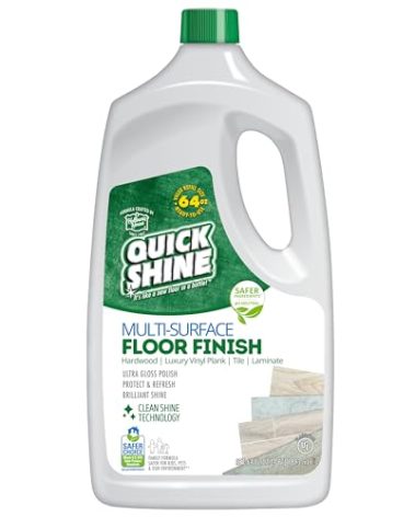 Quick Shine Multi Surface Floor Finish 64oz | Cleaner & Polish to use on Hardwood, Laminate, Luxury Vinyl Plank LVT, Tile & Stone | Safer Choice w/Clean Shine Technology | Shine-Protect-Refresh