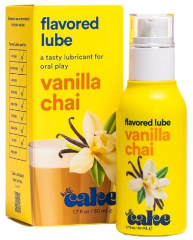 Hello Cake Vanilla Chai Flavored Personal Lubricant - Water-Based Lube - No Aftertaste, Easy Clean-Up - Vegan, Sugar-Free, Gluten-Free, & Hormone-Free - 1.7 fl oz