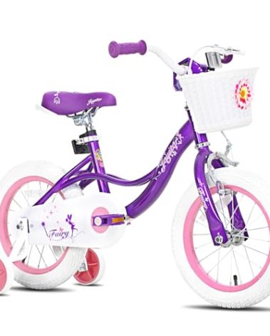 JOYSTAR 18 Inch Girls Bike for Age 5-8 Kids Bicycle for 5 6 7 8 9 Years Old Girl Bicycle with Basket & Training Wheels Kid Bikes Purple