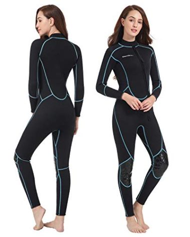 Seaskin Mens 3mm Shorty Wetsuit Womens, Full Body Diving Suit Front Zip Wetsuit for Diving Snorkeling Surfing Swimming Medium