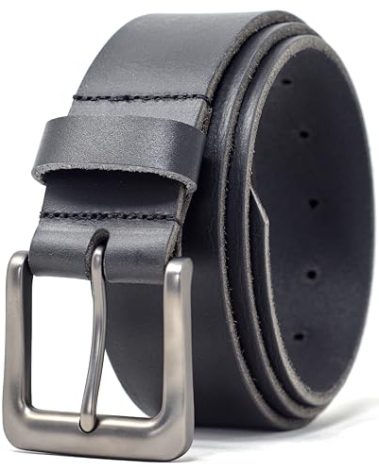 Ashford Ridge Made in England 38mm Full Hide Real Leather Belt - Black 5XL