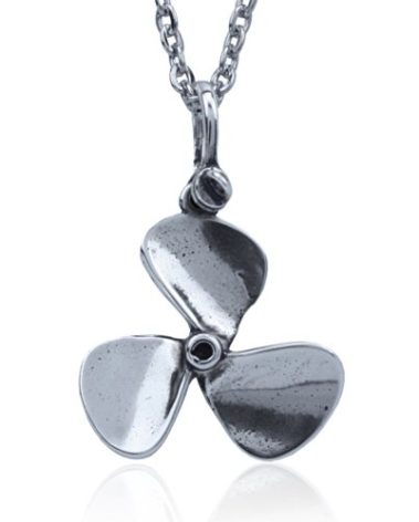 NAUTORA Boat Three Blade Propeller Pendant Crafted in Sterling Silver with 22 Inch Necklace Chain