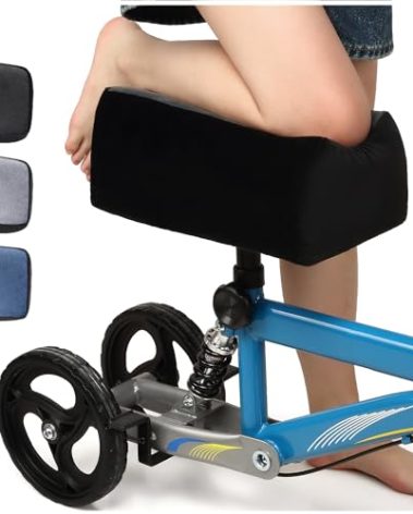 Knee Scooter Cushion Cover - Soft and Comfortable Knee Scooter Pad with Removable 2'' Thick Memory Foam Cushion, Grey