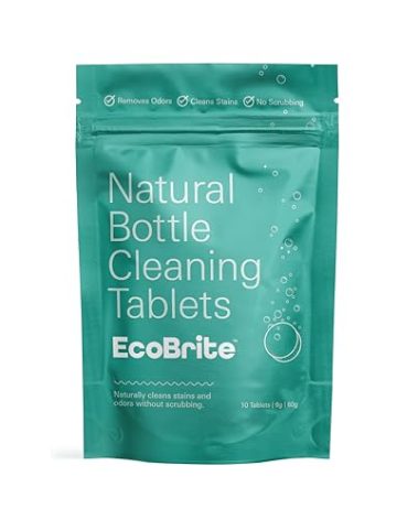 Owala EcoBrite All Natural, Powerful Cleaning Tablets, Cleans Stainless Steel, Tumbler, Insulated, Reusable, and Plastic Water Bottles, Chlorine and Phosphate Free (Pack of 10)