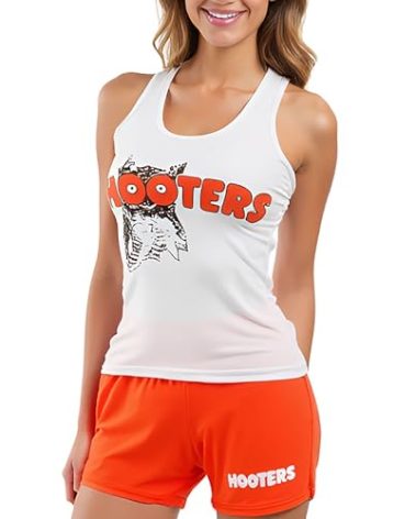 Ripple Junction Classic Waitress Role Play Costume Uniform Outfit w/Tank Top Shorts Adult Women's M Orange White