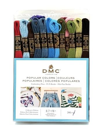 DMC 117F25-PC36 Embroidery Popular Colors Floss Pack, Colors may vary, 8.7-Yard, 36/Pack