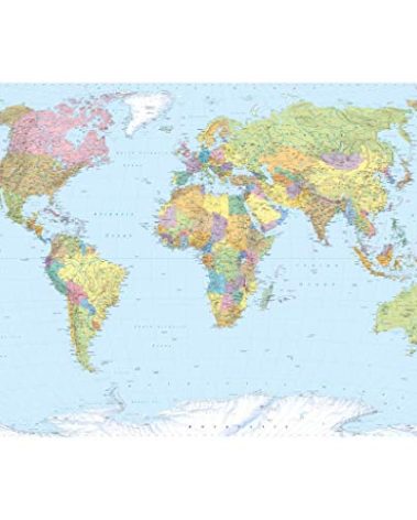 Komar XXL4-038 World Map Mural, Multicolor
