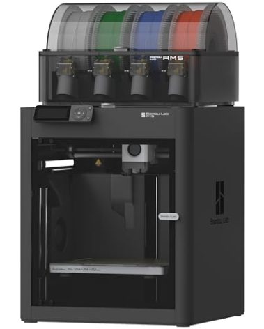 Bambu Lab P1S Combo, P1S 3D Printer and AMS, Support Up to 16 Colors/Multi Materials, 500mm/s Fast Printing & High Precision, CoreXY & Auto Bed Leveling, Ready-to-Use FDM 3D Printers Large Print Size