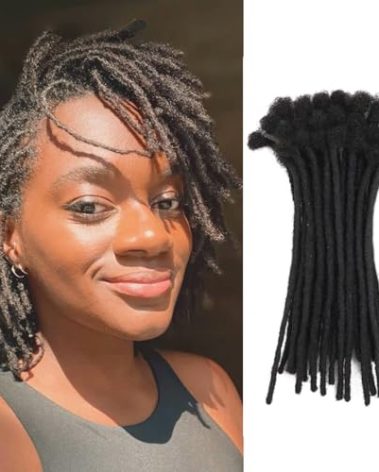 Loc Extension Human Hair 0.4cm Width 6inch 40 Strands 100% FUll Handmade Permanent Dreadlock Extension Human Hair for Women/Men/Kids Can Be Dyed Bleached Curled (Width 0.4cm Natual Black)