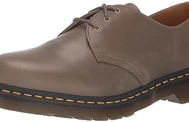 Dr. Martens Mens 1461 3 Eye Shoe, Olive Carrara, 9