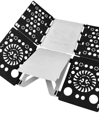 BoxLegend Version 3 Shirt Folding Board T Shirt Clothes Folder Durable Plastic Laundry Folders Folding Boards Helper Tool for Adults and Children (Black&White)