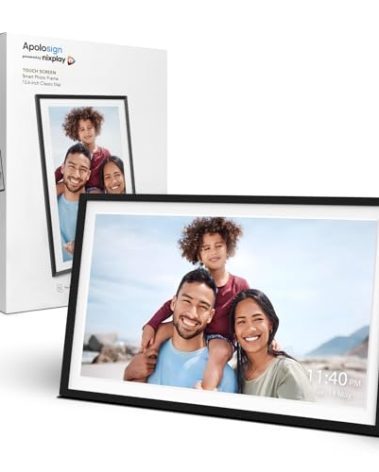 ApoloSign Digital Picture Frame Powered by Nixplay, 15.6" Large WiFi Digital Photo Frame, Easy to Share Photos/Videos via Nixplay App, 1920x1080 FHD IPS Touch Screen, Auto-Rotate, Free Cloud Storage