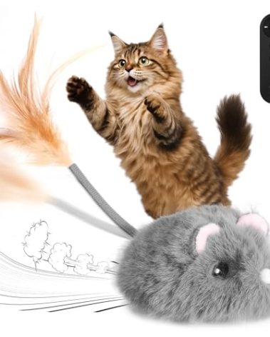 Pawingcat Cat Mouse Toy Remote Control Cat Toy Moving Interactive Cat Toys for Indoor Cats with 2 Modes,3 Adjustable Speeds