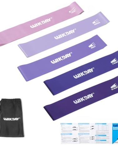 WIKDAY Resistance Bands for Working Out Exercise Loop Bands Workout Bands Set for Men Women Body Stretching, Training, Home Workout, Physical Therapy, Booty Legs, Set of 5 (Purple)