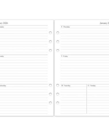 2026 Weekly & Monthly Planner Refill, A5 Medium Planner Inserts for 6 Holes, 5.5"x8.5", Jan. 2026 - Dec. 2026, 12 Monthly Calendars with Laminated Tabs, 6-Hole Punched