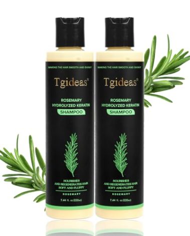 Organic Rosemary Hair Growth Shampoo for Women and Men-Natural Thickening & Strengthening Shampoo with Hydrolyzed Keratin for Thinning Hair & Hair Loss 7.4 fl.oz - 2 Packs