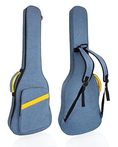 MUZNOTE Electric Guitar Bag, Electric Guitar Case Padded Electric Guitar Gig Bag 0.4 Inch Padding Soft Guitar Case with Neck Strap, Back Hanger Loop, Blue