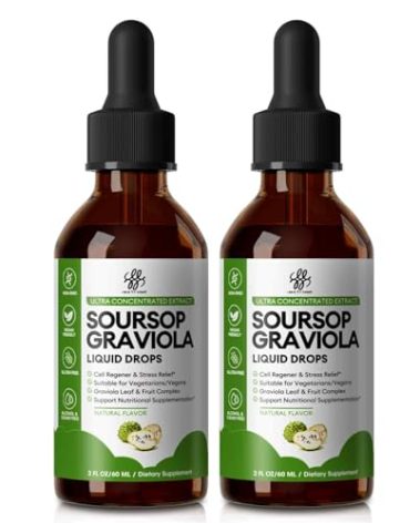 iMATCHME (2 Pack Soursop Graviola Liquid Drop for Cell Support & Regeneration, Immune System and Gut Health Support, Pure Soursop Bitters Liquid, High Absorption, Sugar/Gluten Free, Natural Flavor