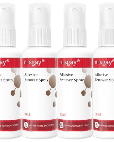 nosgay 4PCS Adhesive Remover Spray for Skin, No Sting Quick Drying Medical Adhesive Remover for Sensitive Skin Ostomy Bags Barriers Bandage Wig Sports Tape Surface Adhesives Residue, 30 ml/Bottle