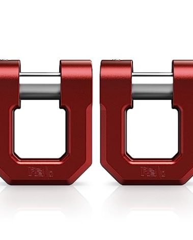 RENO 3/4" D Ring Shackle, 68,000 lbs Break Strength with 7/8" Inch Pin Universal Use with Tow Strap Winch for Off-Road Truck ATV UTV SUV Recovery Towing Trailer (Aluminum, 2 Pack, Red)