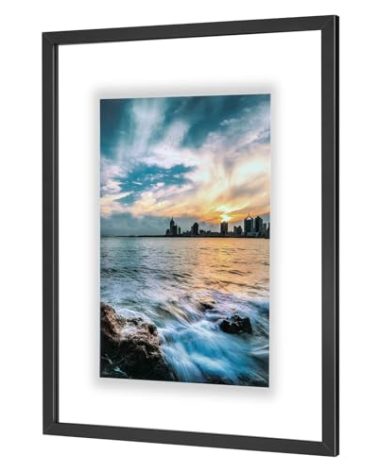 ONE WALL 18x24 Inch Floating Frame, Black Wood Double Glass Float Picture Frame Display 11x14/11x17/12x18/13x19/16x20 Photos Plant or Petal Specimens for Wall Hanging - Mounting Kit Included