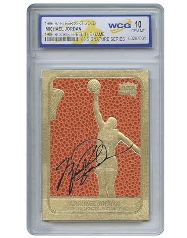 1996 Michael Jordan '86 Fleer Rookie Feel The Game NBA 23K Signature Gold Card - Graded GEM Mint 10