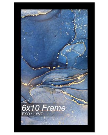 Fxojyvo 6x10 Picture Frame, Black Frame for 6 x 10 Inch Picture Poster Photo, Light Weight and High Transparent 6 by 10 Frame for Wall - 1 Pack/Black/6"x10"