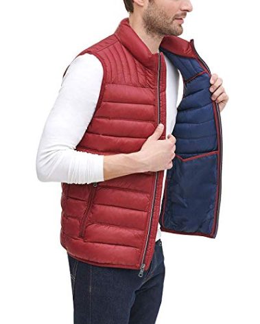 Tommy Hilfiger Men's Ultra Loft Quilted Puffer Vest, red, Small