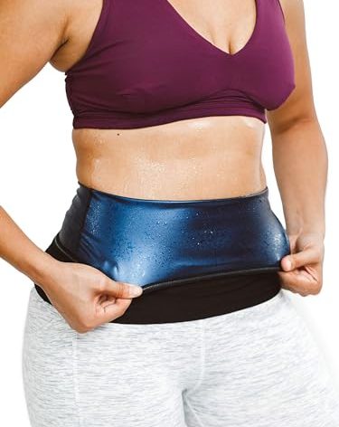 Sweat Shaper Waist Trimmer for Women, Waist Trainer Sauna Belt, Neoprene-Free Waist Cincher, Sauna Slimming Belt (Black, Large)