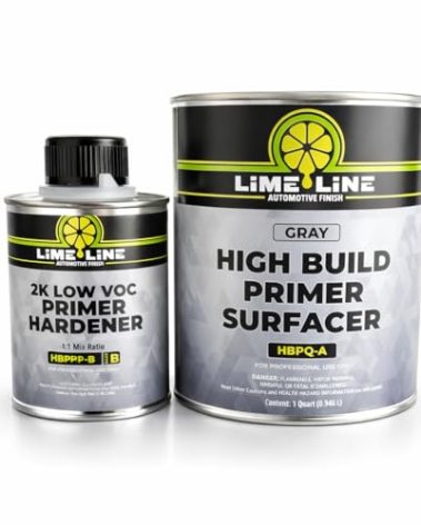 LiME LiNE Sand-able Automotive Primer Surfacer, Direct-to-Metal, High Build 2k Urethane, 1.25 Quart kit, (Light Grey) 4:1 mixture