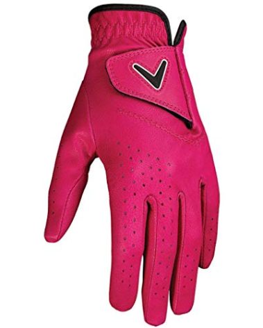 Callaway Golf Opti Color Glove (Worn on Left Hand, Ladies, Medium, Pink)