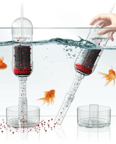 IRUZIO Aquarium Cleaner 2-in-1 – Large (13.8–23.6 in Water Depth) | Air Pump Powered | Removes Debris on Top of The Substrate | Reduces Floating Fine Particles