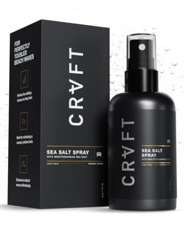CRVFT Sea Salt Spray 6oz | Light Hold/Natural Finish | Add Volume & Texture | Ideal for All Hair Types & Lengths | Men's Texturizing Surf Spray | Made in the USA | Paraben & Sulfate Free [Scented]