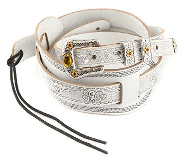 Gretsch Tooled Leather Vintage Style Guitar Strap,White
