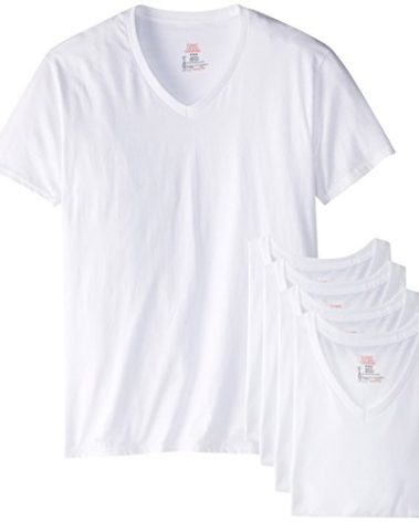 Hanes Ultimate Men's 6-Pack Best V-Neck T-Shirt, White, Large