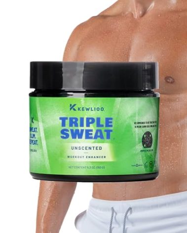 Kewlioo Triple Sweat Enhancing Cream for Workouts – Hot Sweat Cream for Arms, Belly, & Waist | Boosts Circulation & Maximizes Sweat | Pre-Workout Slimming Gel for Men & Women