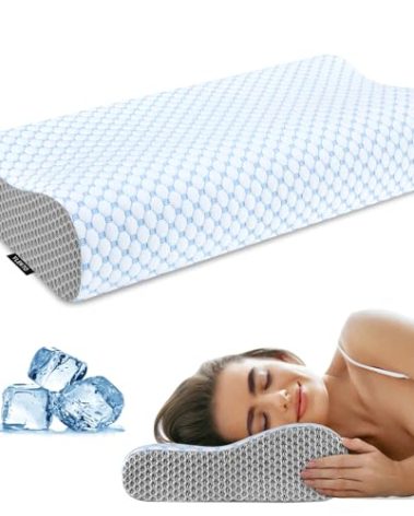 Cervical Pillow for Neck Pain Relief, Contour Memory Foam Pillows for Sleeping, Odorless Ergonomic Pillow Adjustable Orthopedic Cooling Pillow Bed Pillow Neck Support for Side Back Stomach Sleepers