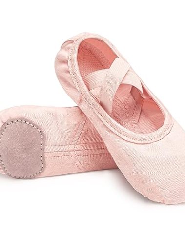 Stelle Ballet Shoes Toddler Slippers Highly Elastic Canvas Girls Ballerina Dance Shoes for Toddler/Little Kid/Big Kid/Women(Ballet Pink,11ML)