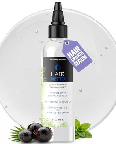 HAIRMETTO Saw Palmetto Extract Serum for Hair Loss, Hair Growth Serum with Stinging Nettle, Rosemary Oils and Peppermint Scent, Hair Serum for Men and Women - 4oz (118ml)