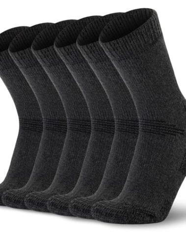 Time May Tell Mens and Womens Merino Wool Hiking Cushioning Socks For Outdoor Wool-Socks-For-Men 3 Pack (Dark gray(3 Pairs) US Size 5-9