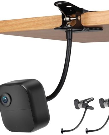 iTODOS 2 Pack Flexible Clip Clamp Mount Compatible with Blink Outdoor 4 (4th Gen)/(3rd Gen) XT3/Blink XT/XT2/Mini,8 inches Gooseneck Arm,Attach Your Blink Camera Wherever You Like Without Any Tools