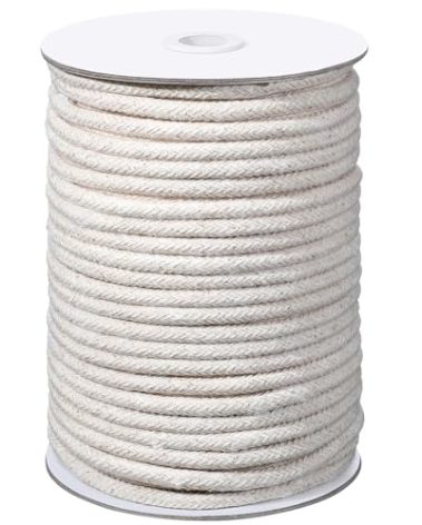 VitalCozy 1/4" Cotton Piping Cord 6 mm Natural Cording for Sewing Piping for Pillows and Other Soft Welt Applications(46 Yds)